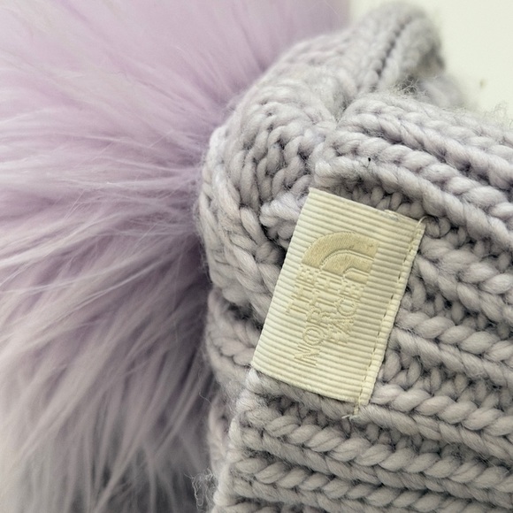 The North Face Oh Mega Fur Pom Beanie Lilac Sky Winter Luxury Cabin Cozy Core main image 9
